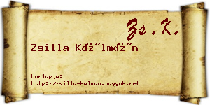 Zsilla Kálmán névjegykártya