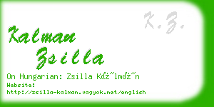 kalman zsilla business card